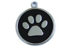 ACTIE! Rond emaille - poot 30mm     ID-penning - Hondenpenning - Kattenpenning