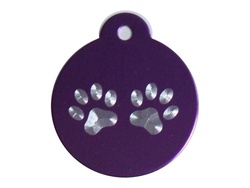 Penning Rond 32mm Design Pootjes     ID-penning - Hondenpenning - Kattenpenning