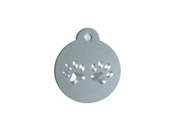 Penning Rond 24mm Design Pootjes     ID-penning - Hondenpenning - Kattenpenning