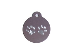 Penning Rond 24mm Design Pootjes     ID-penning - Hondenpenning - Kattenpenning