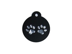 Penning Rond 24mm Design Pootjes     ID-penning - Hondenpenning - Kattenpenning