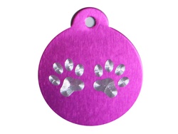 Penning Rond 32mm Design Pootjes     ID-penning - Hondenpenning - Kattenpenning